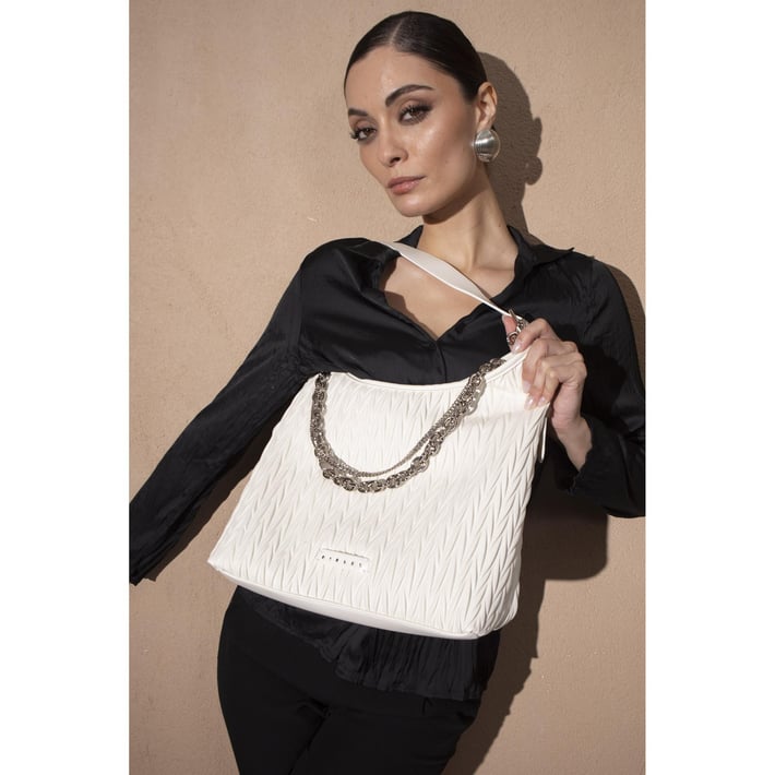 Sisley Sly 204 Kadın Kol Çantası Beyaz nehironline