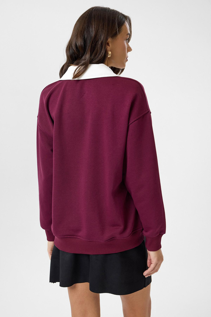 Awesome Yazılı Yakalı Sweatshirt