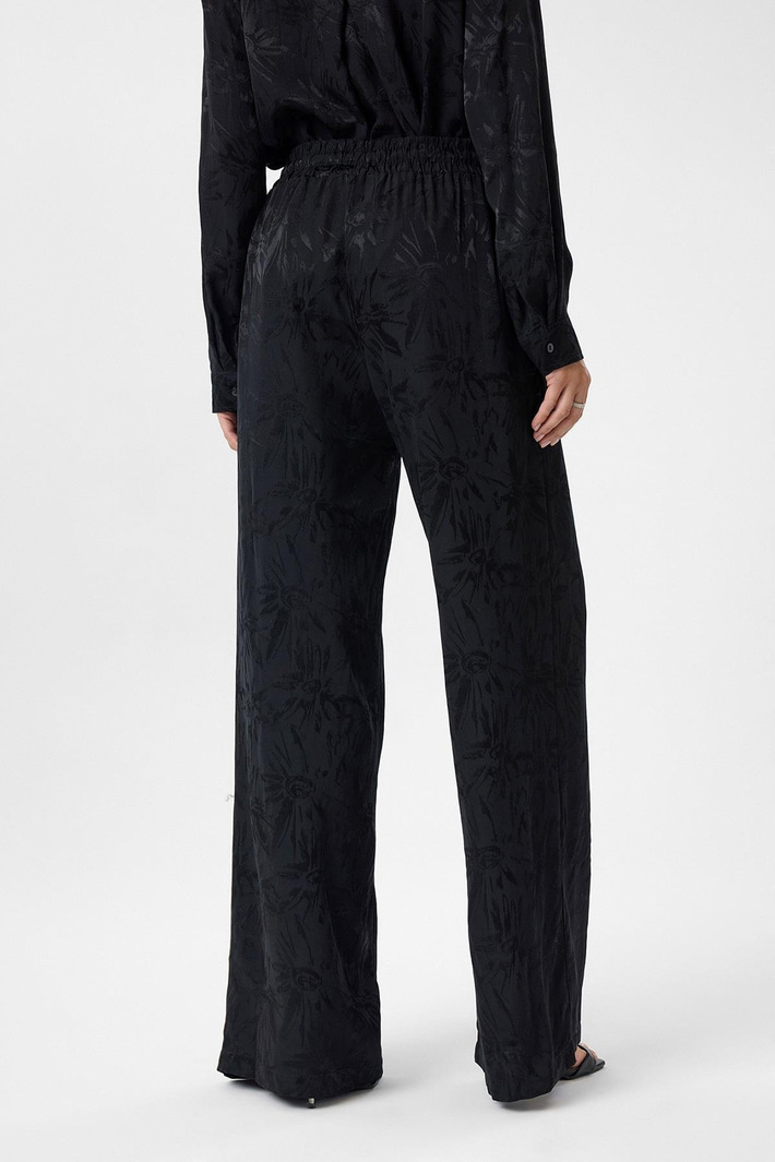 Desenli Saten Pantolon