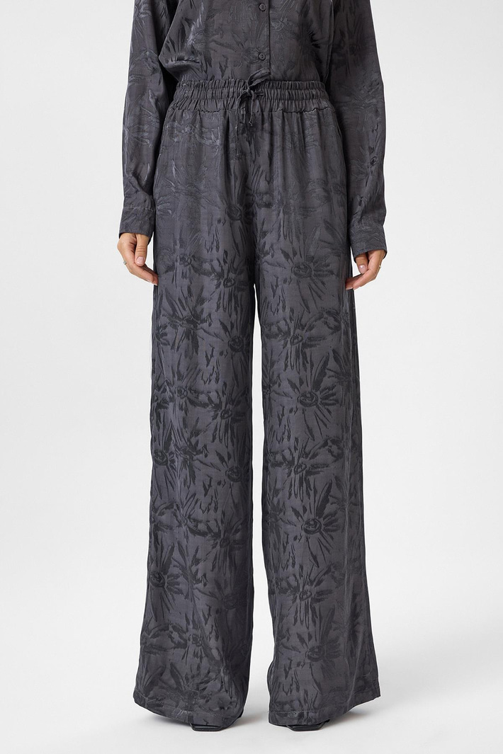 Desenli Saten Pantolon