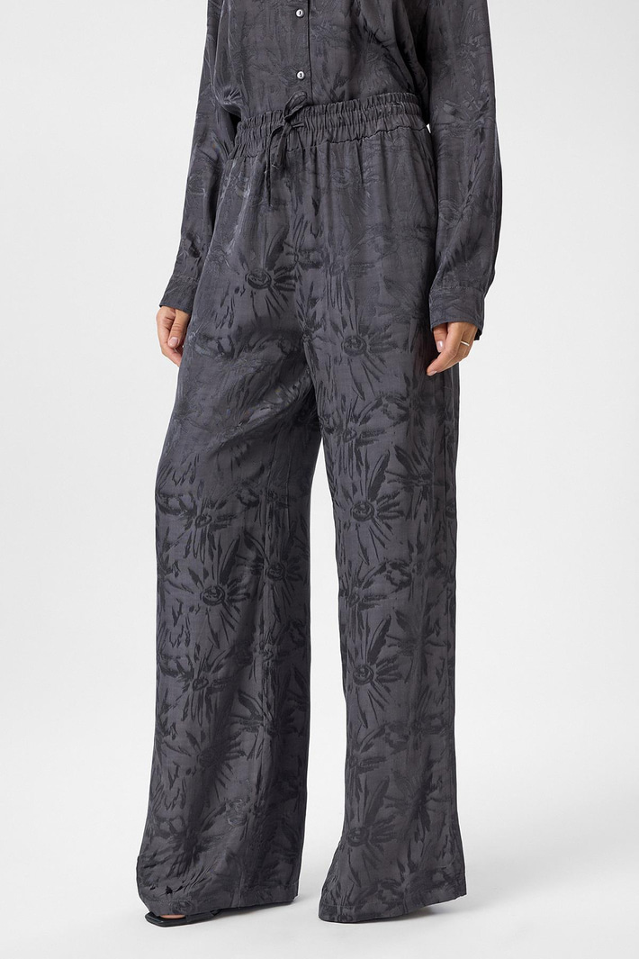 Desenli Saten Pantolon
