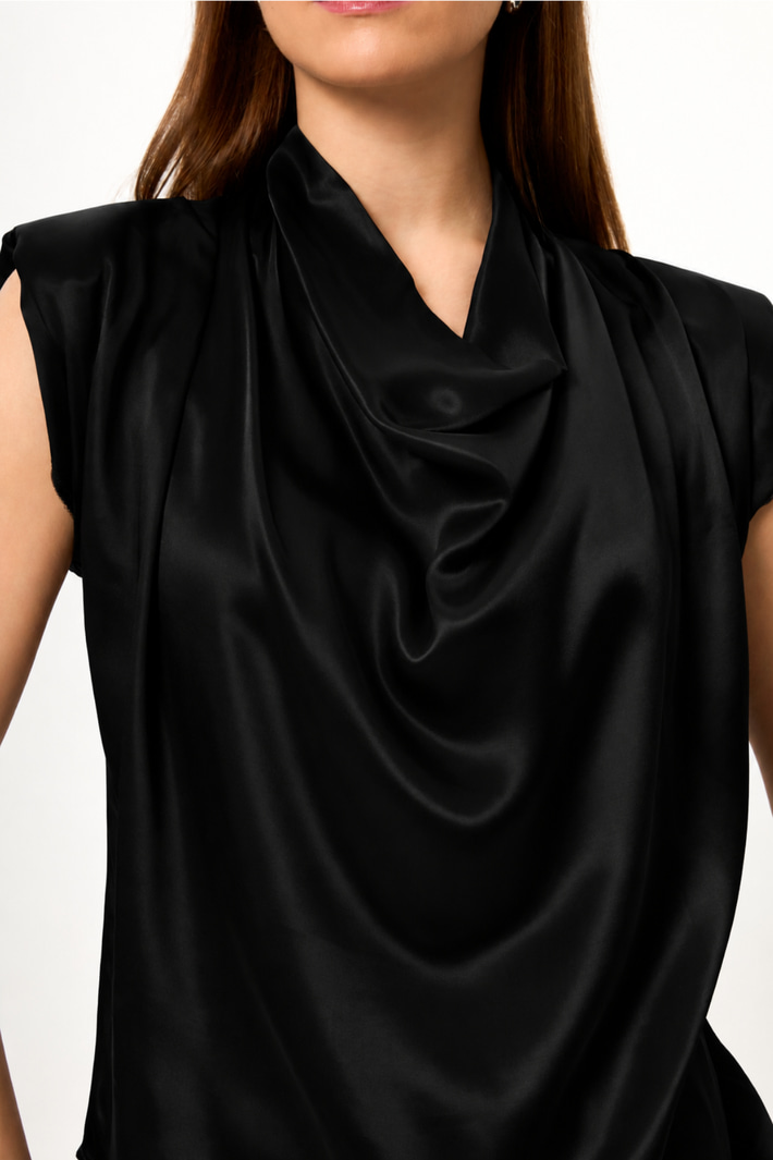 Drape Düşük Kol Bluz
