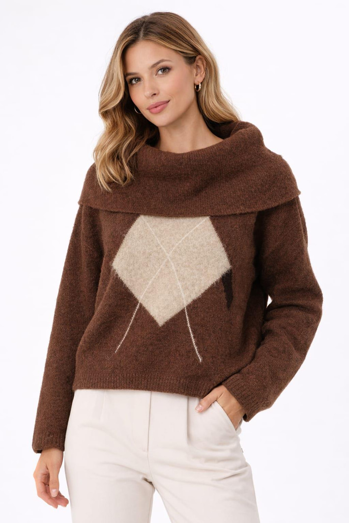 Madonna Yaka Baklava Desenli Kazak