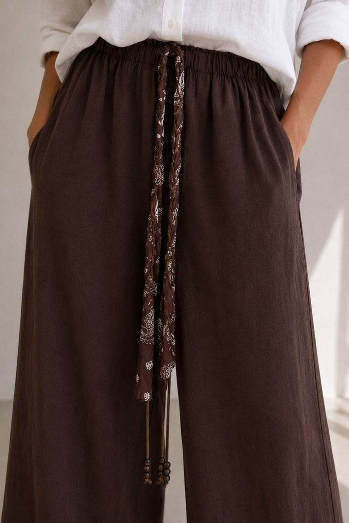 Fular Detaylı Pantolon