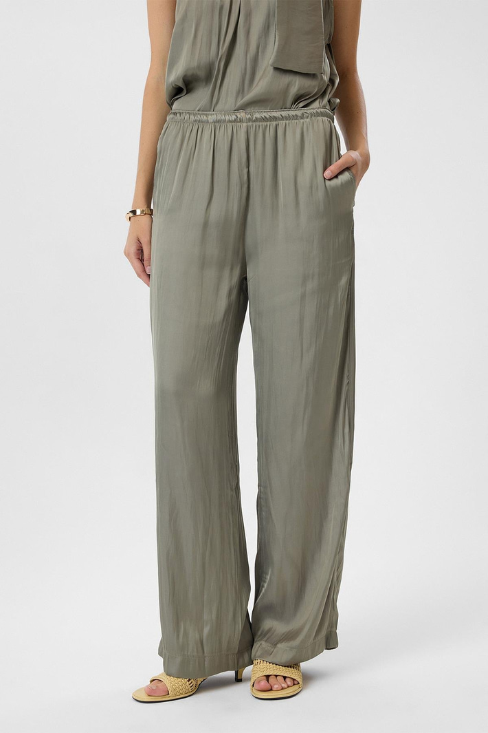 Cepli Lastikli Saten Pantolon