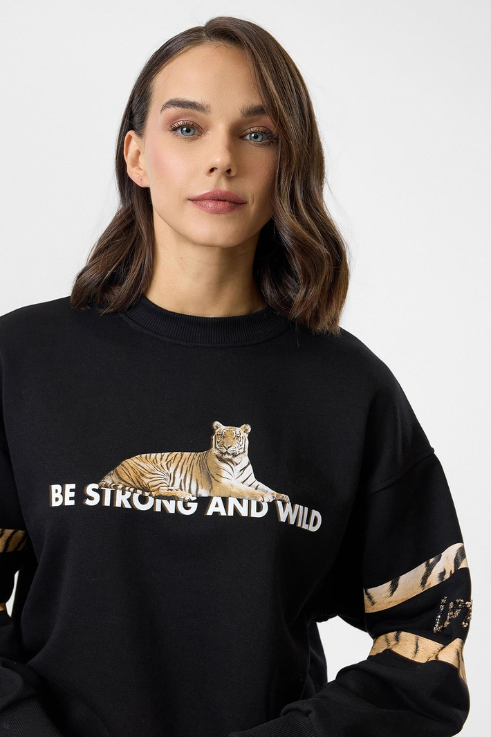 Kaplan Baskılı Sweatshirt