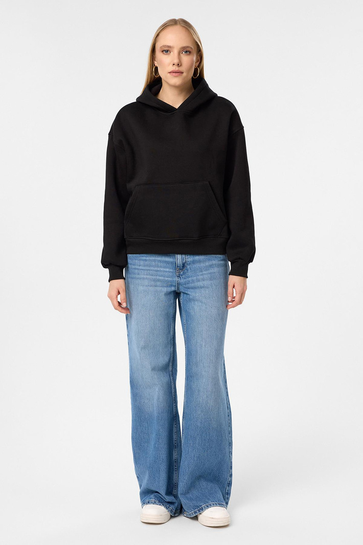 Kapüşonlu Crop Sweatshirt