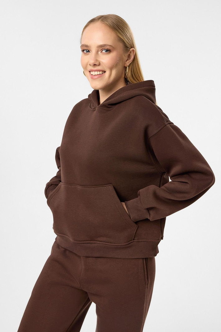 Kapüşonlu Crop Sweatshirt