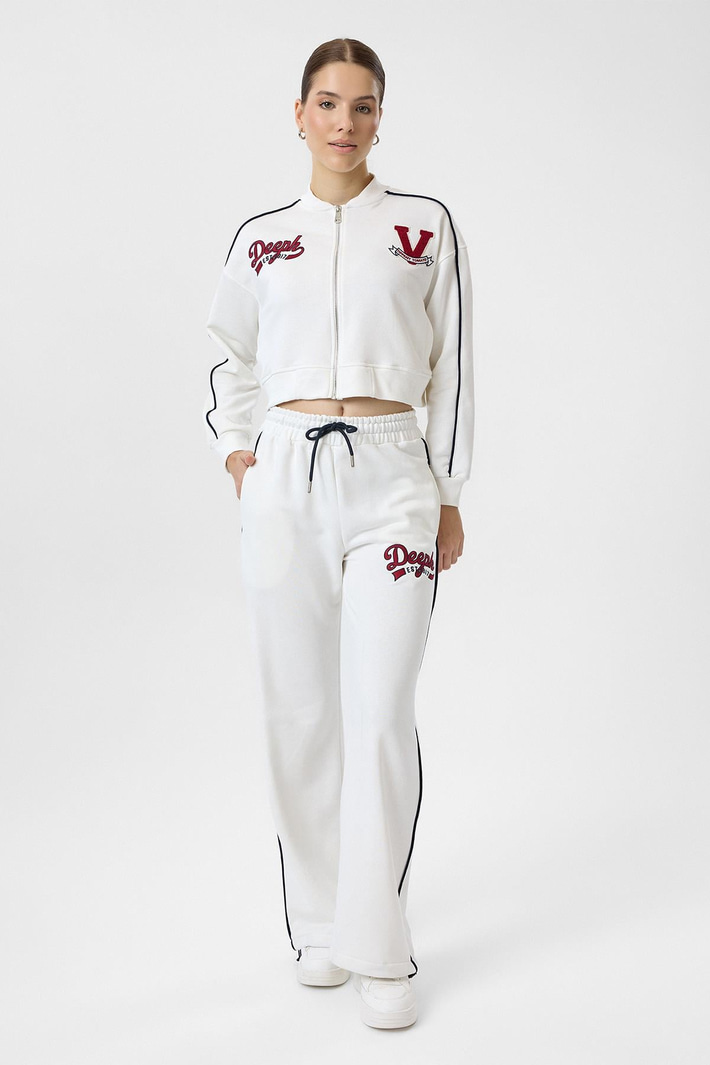 Baskılı Fermuarlı Sweatshirt