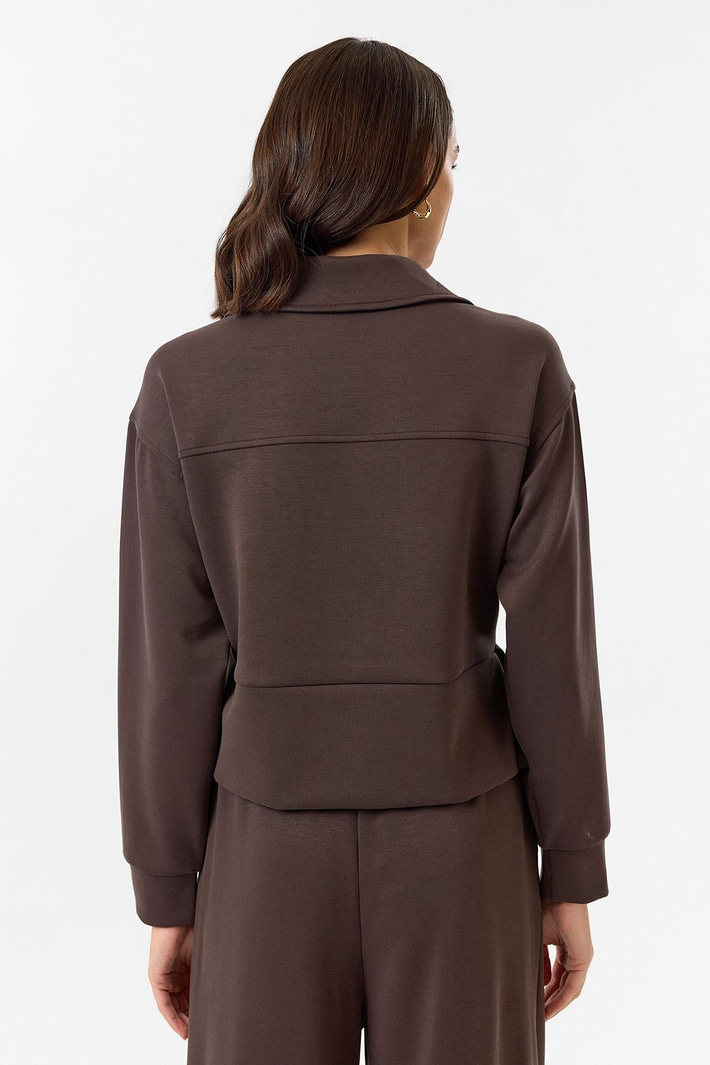 Yarım Fermuarlı Modal Sweatshirt