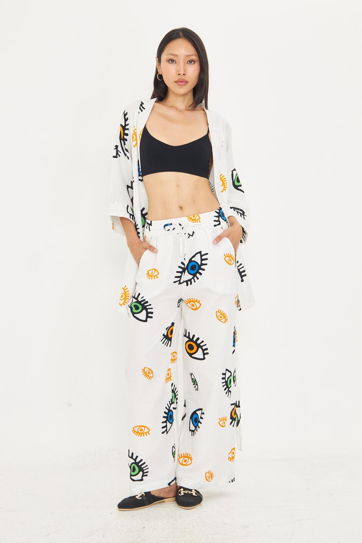 Göz Baskılı Müslin Pantolon