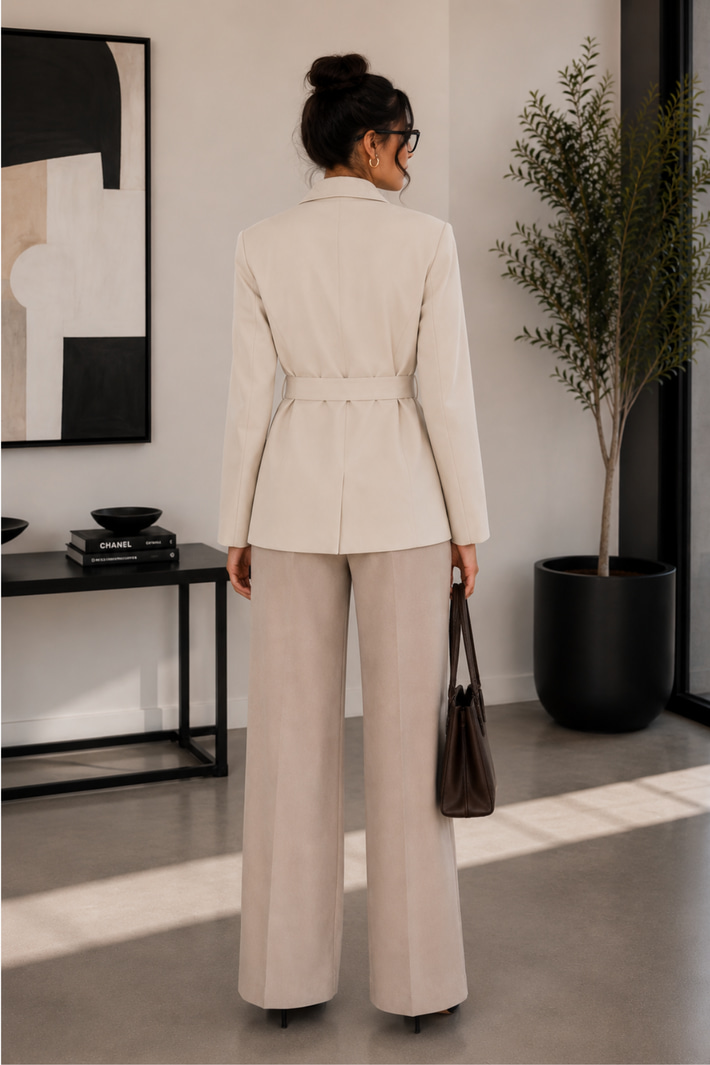 Kuşak Detaylı Blazer Ceket