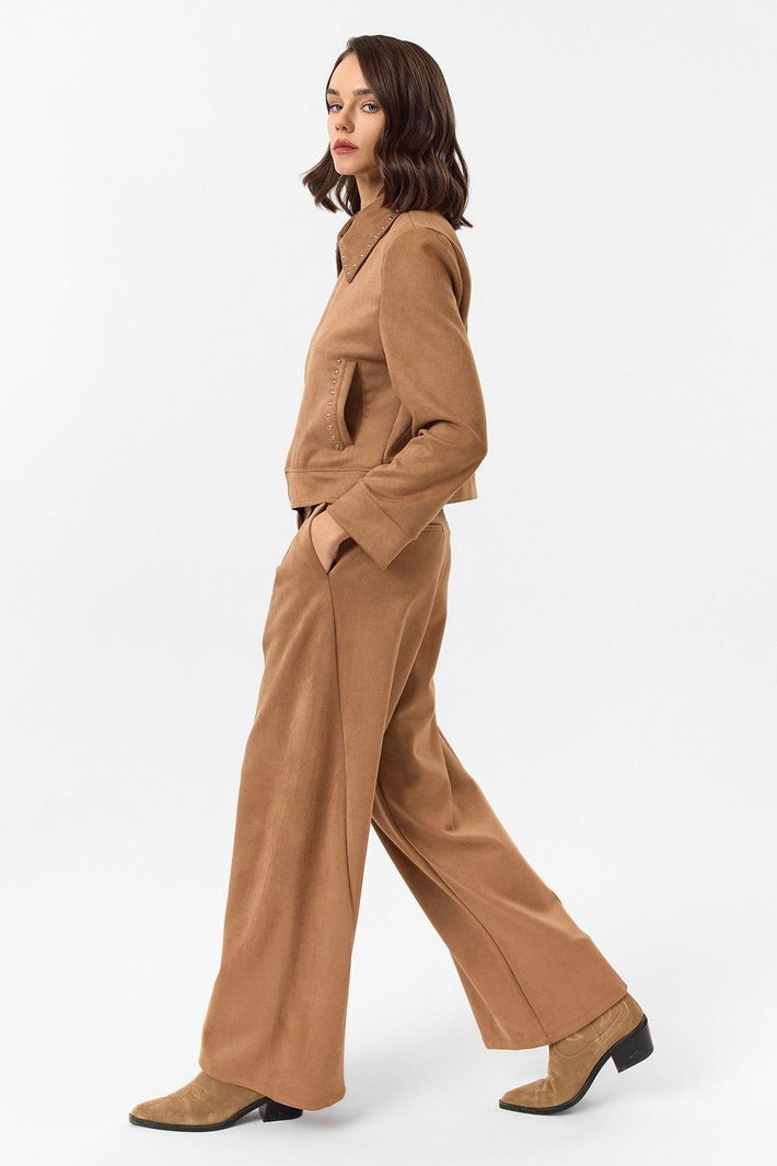 Bol Paça Süet Pantolon