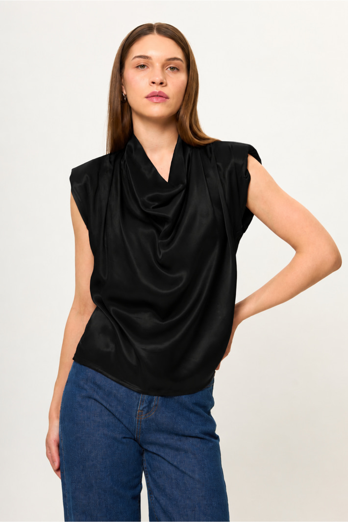 Drape Düşük Kol Bluz