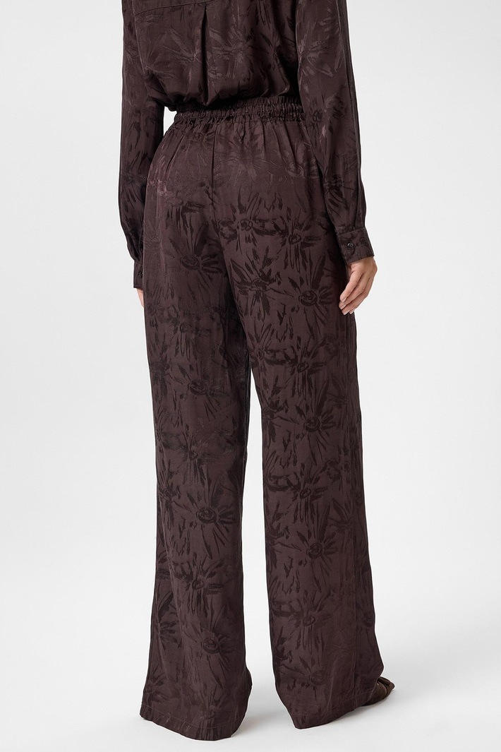 Desenli Saten Pantolon