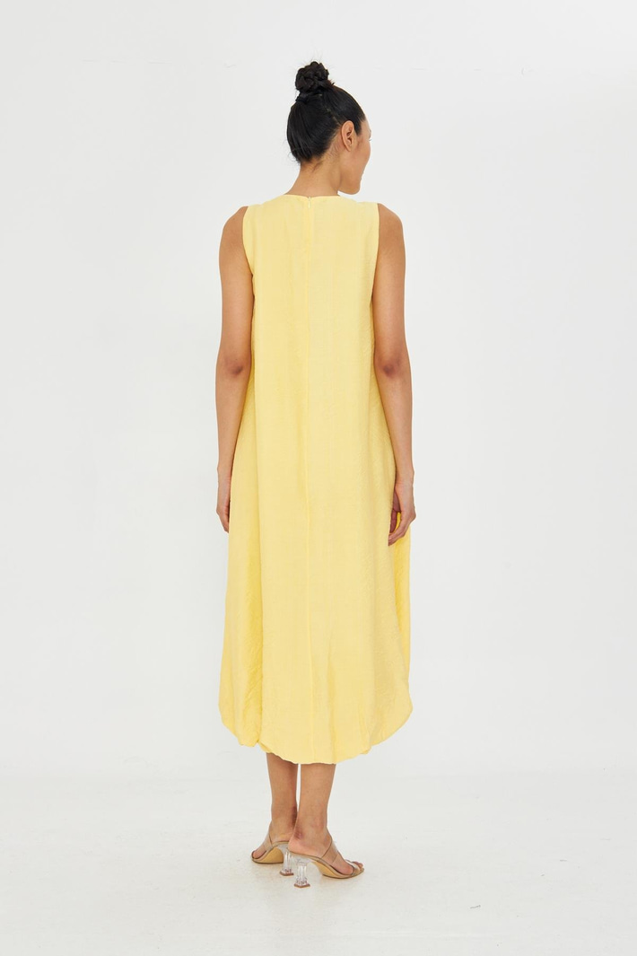 Sıfır Kol Balon Etekli Elbise