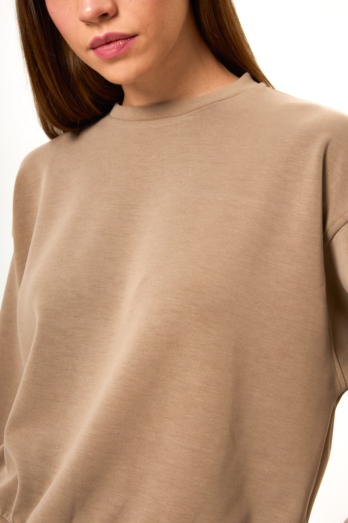 Bisiklet Yaka Modal Sweatshirt