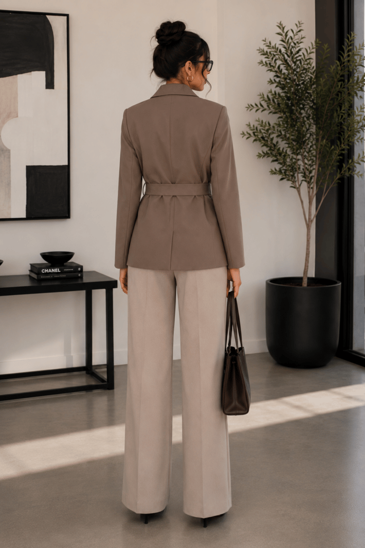 Kuşak Detaylı Blazer Ceket