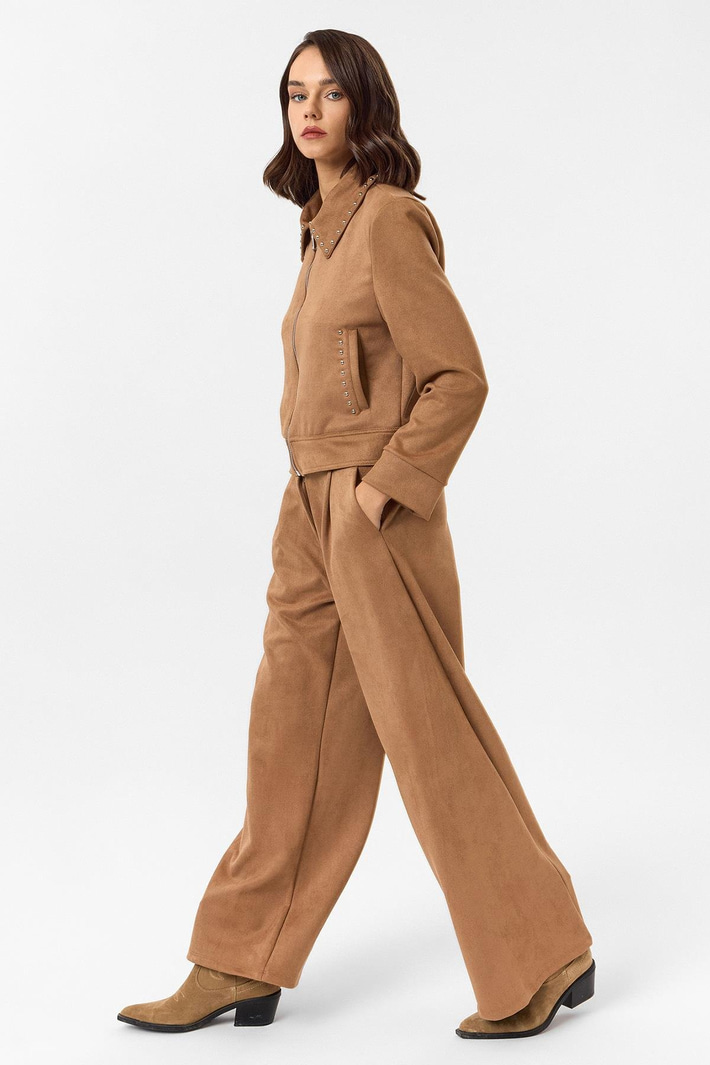 Bol Paça Süet Pantolon