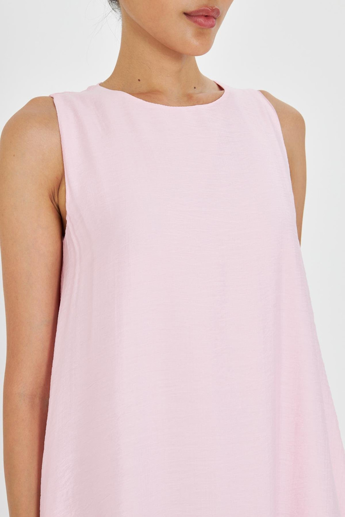 Sıfır Kol Balon Etekli Elbise