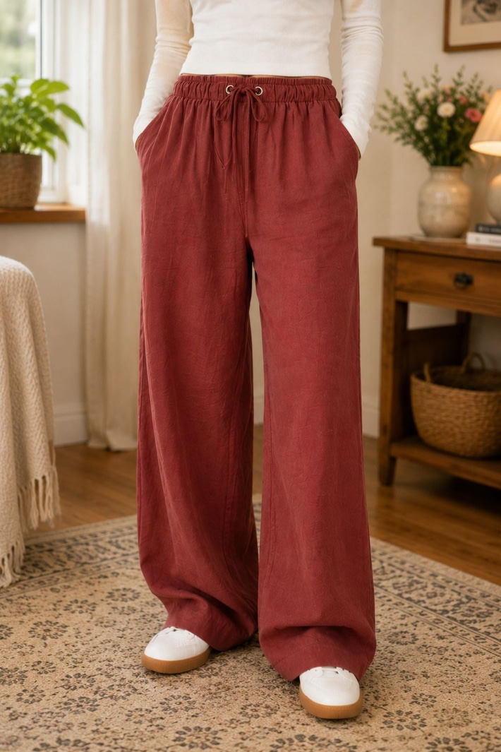 Kuş Gözlü Dökümlü Pantolon