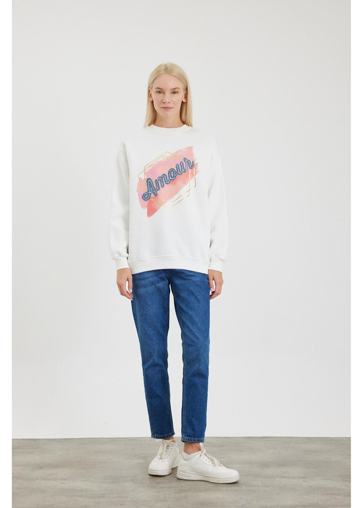 Amour Jean Detaylı Sweatshirt