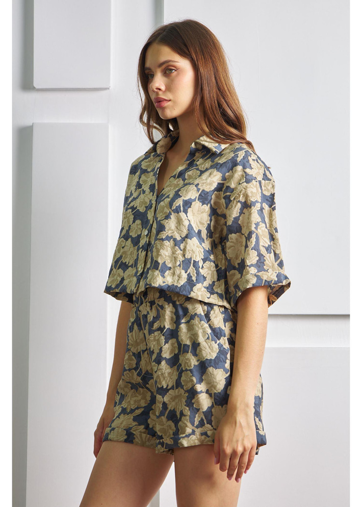 Basklı Kolu Duble Katlamalı Gömlek 