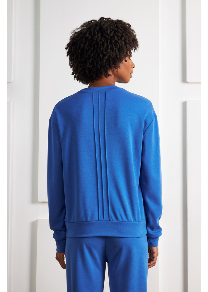 Bisiklet Yaka Uzun Kol Modal Sweatshirt