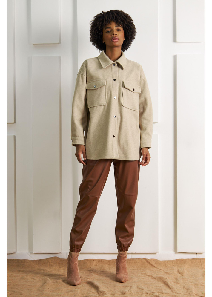 Çıtçıtlı Melanjlı Kaşe Gömlek 