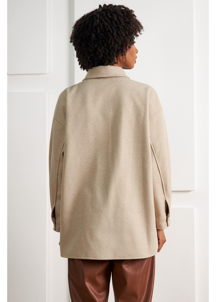 Çıtçıtlı Melanjlı Kaşe Gömlek 