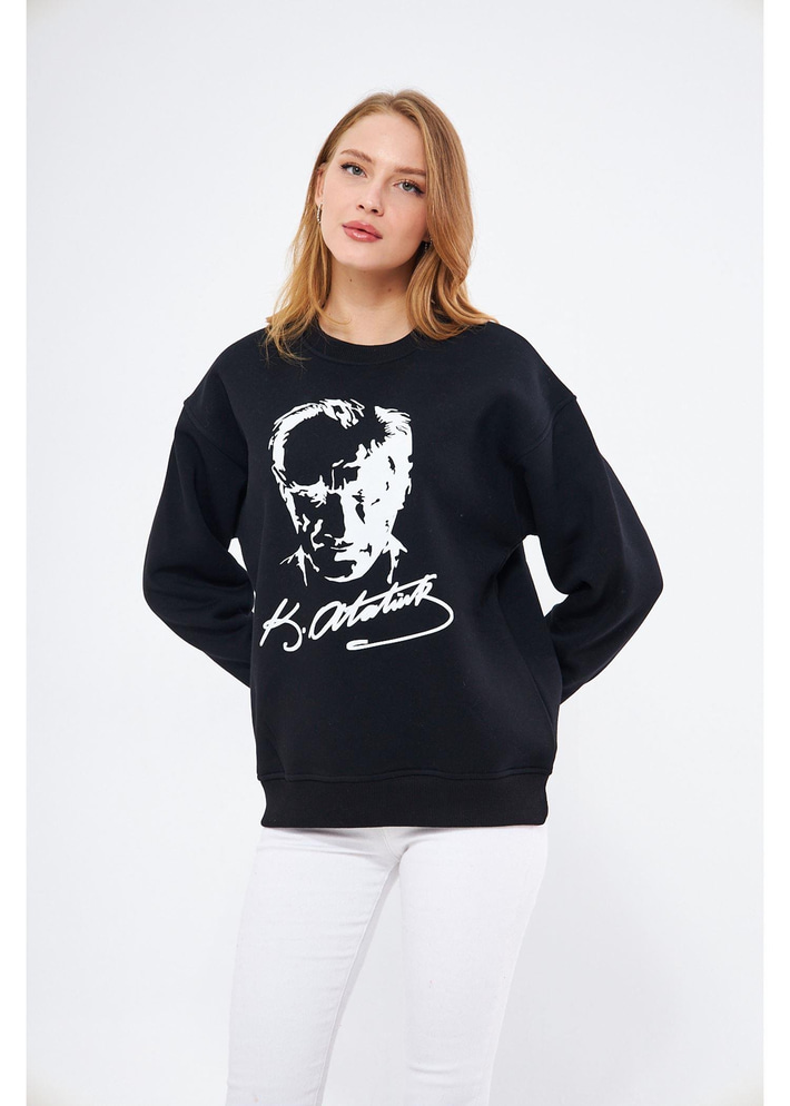 Cumhuriyet Koleksiyonu Atatürk Baskılı İmzalı Sweatshirt 