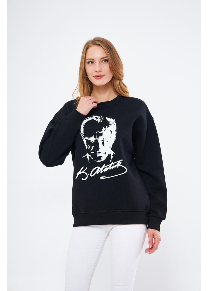 Cumhuriyet Koleksiyonu Atatürk Baskılı İmzalı Sweatshirt 