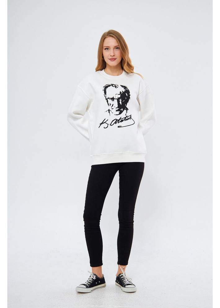 Cumhuriyet Koleksiyonu Atatürk Baskılı İmzalı Sweatshirt 