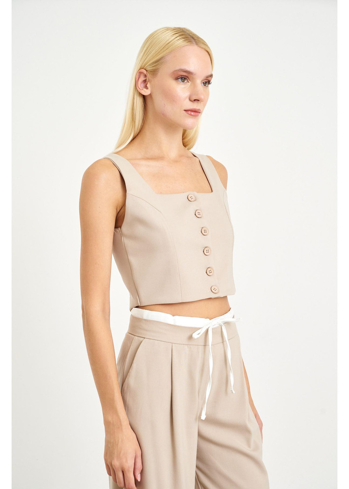 Gipeli Önü Düğmeli Büstiyer Yelek