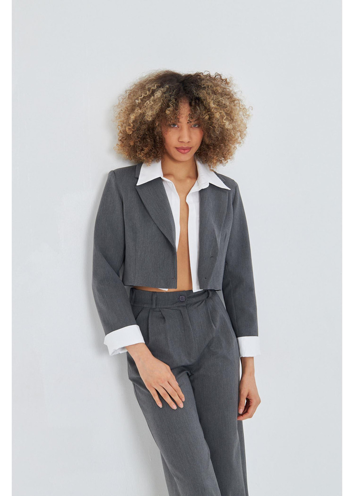 Gömlek Garnili Kısa Ceket 