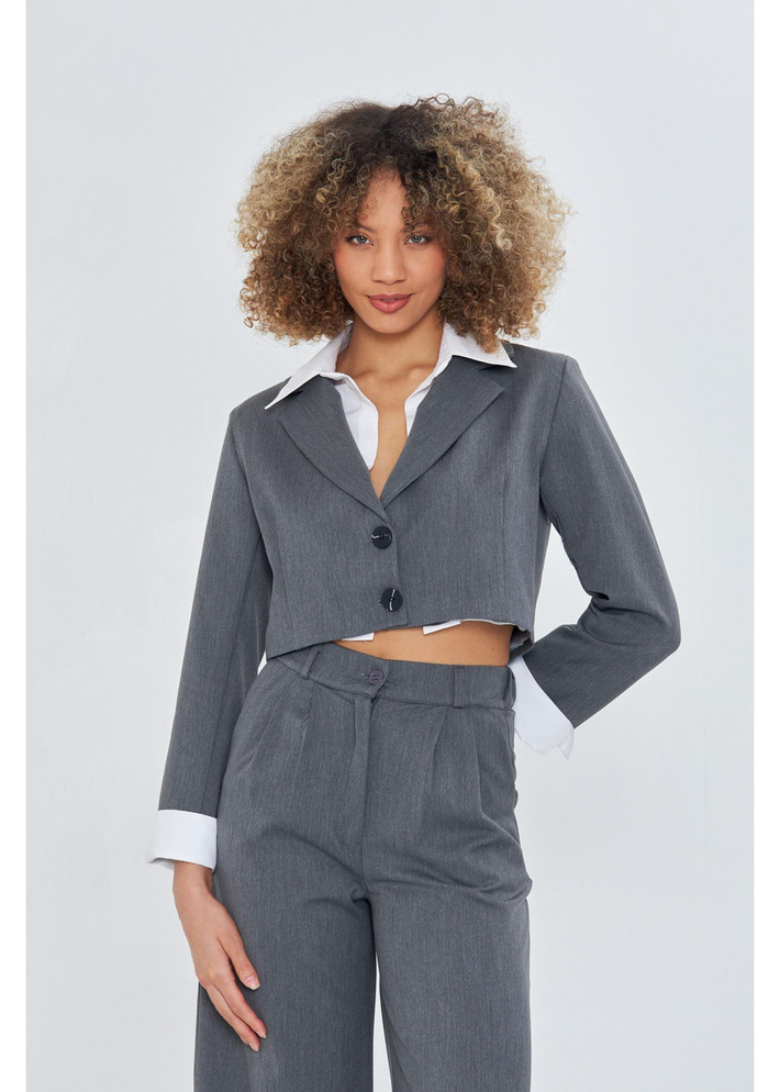 Gömlek Garnili Kısa Ceket 