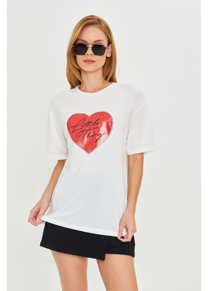 Kalp Baskılı T-Shirt