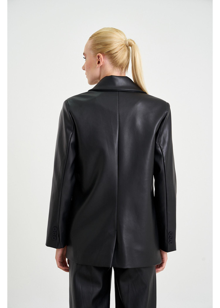 Kruvaze Yaka Deri Ceket