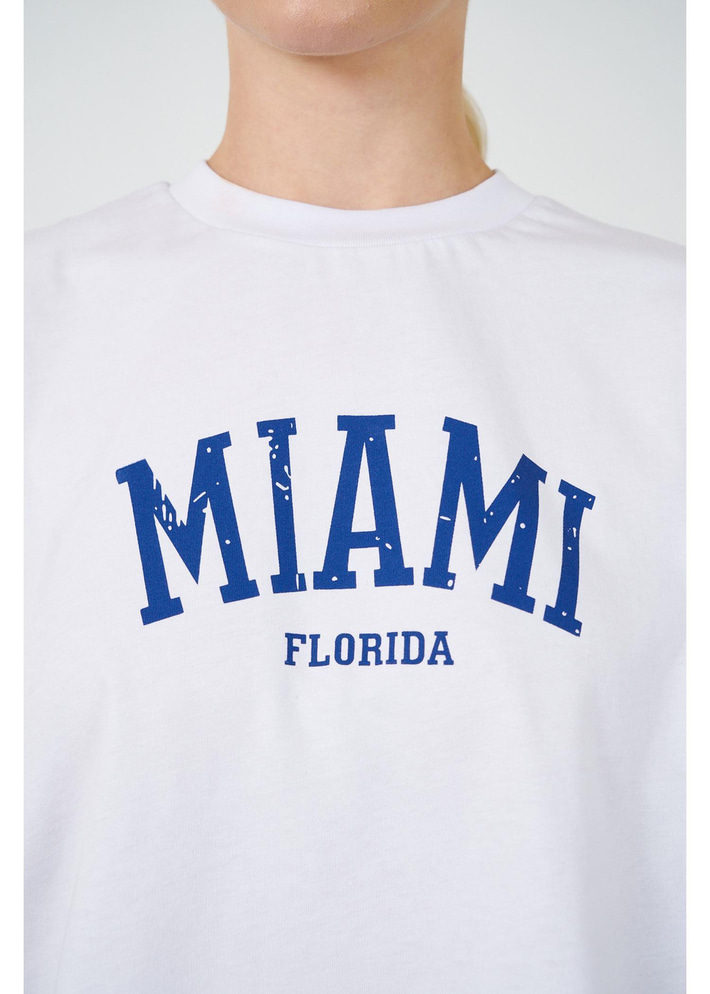 Miami Baskılı Kısa Süprem T-Shirt