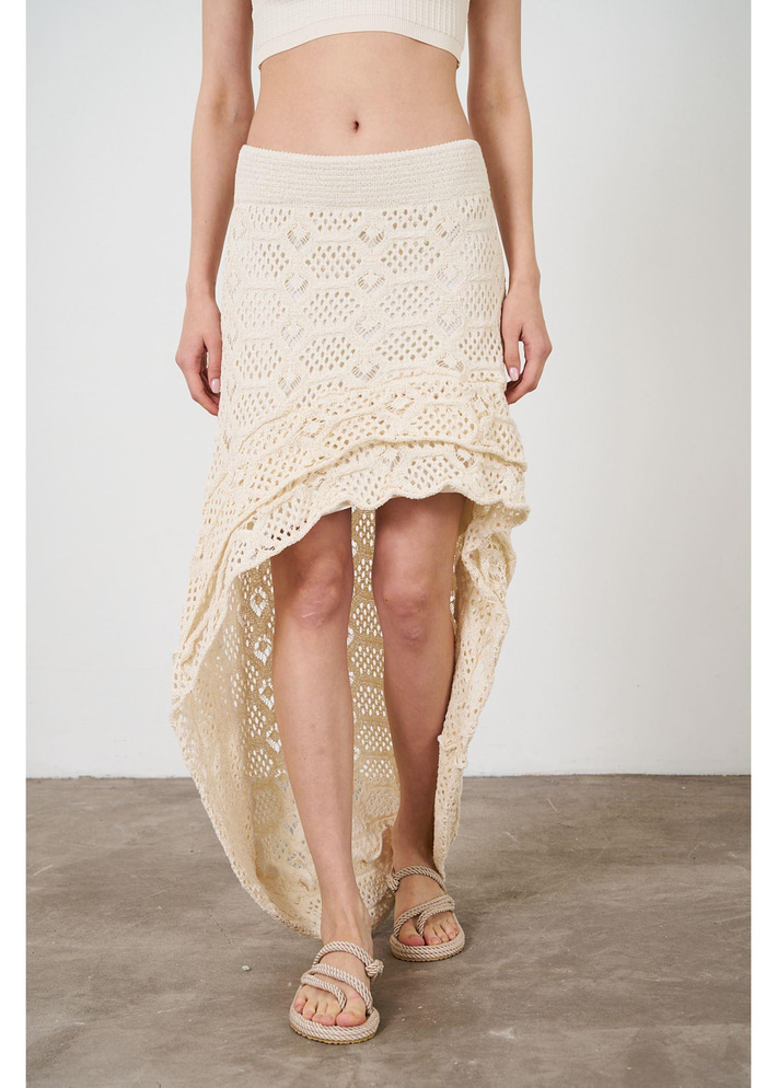 Önü Katlı Ajur Etek 