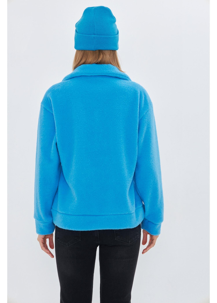 Önü Yarım Fermuarlı Kaşe Sweatshirt 