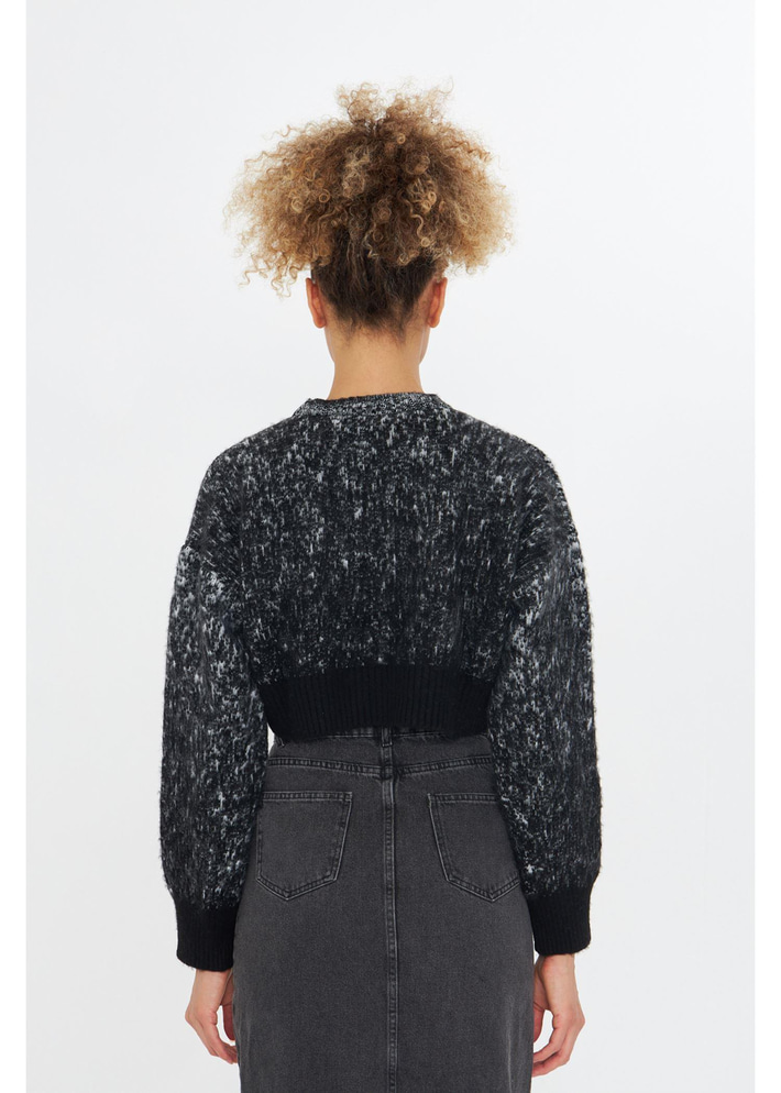 Peluş Dokulu Crop Kazak 