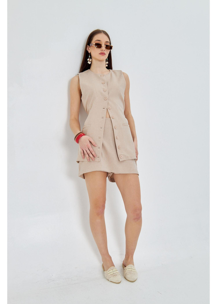 Poliviskon Şort Etek 