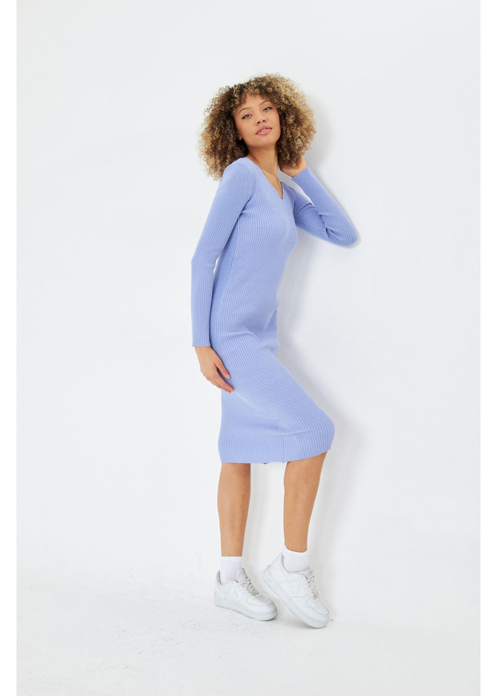 V Yaka Triko Bodycon Elbise 