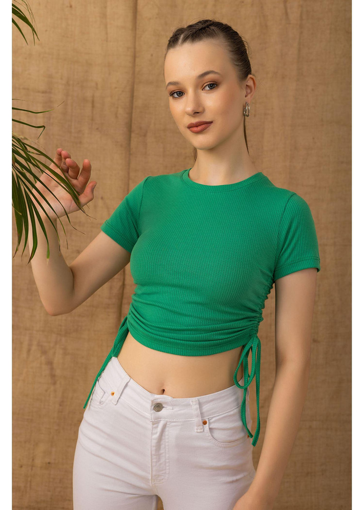 Yanları Büzgülü Basic T-Shirt