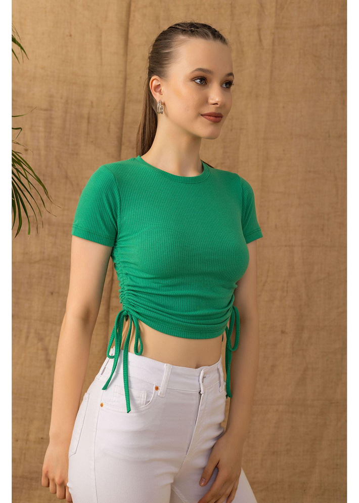 Yanları Büzgülü Basic T-Shirt