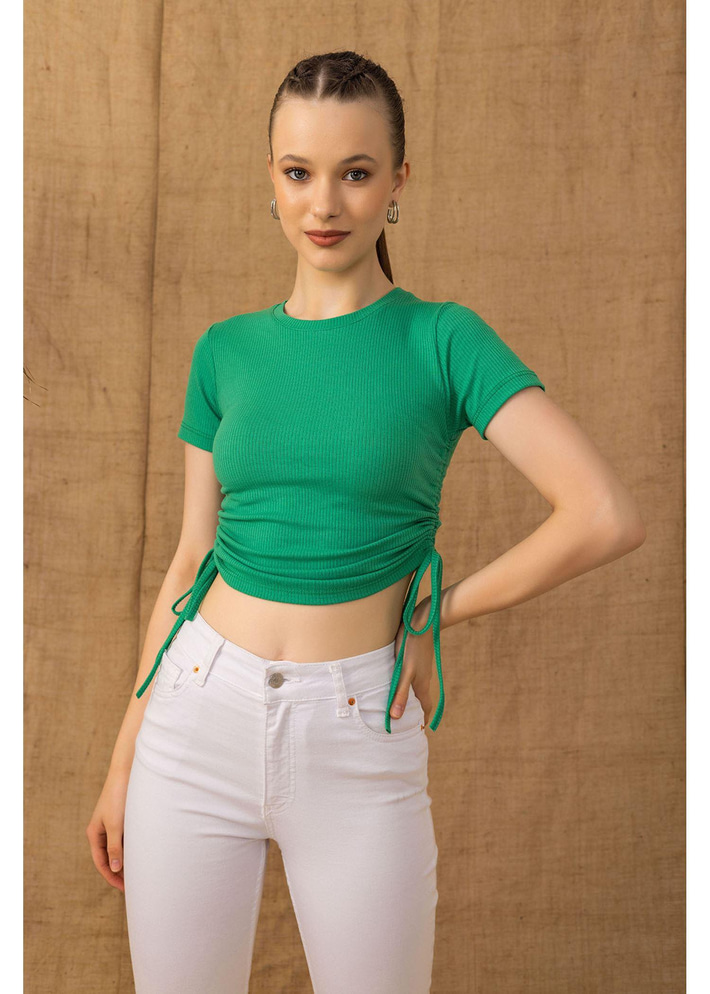 Yanları Büzgülü Basic T-Shirt