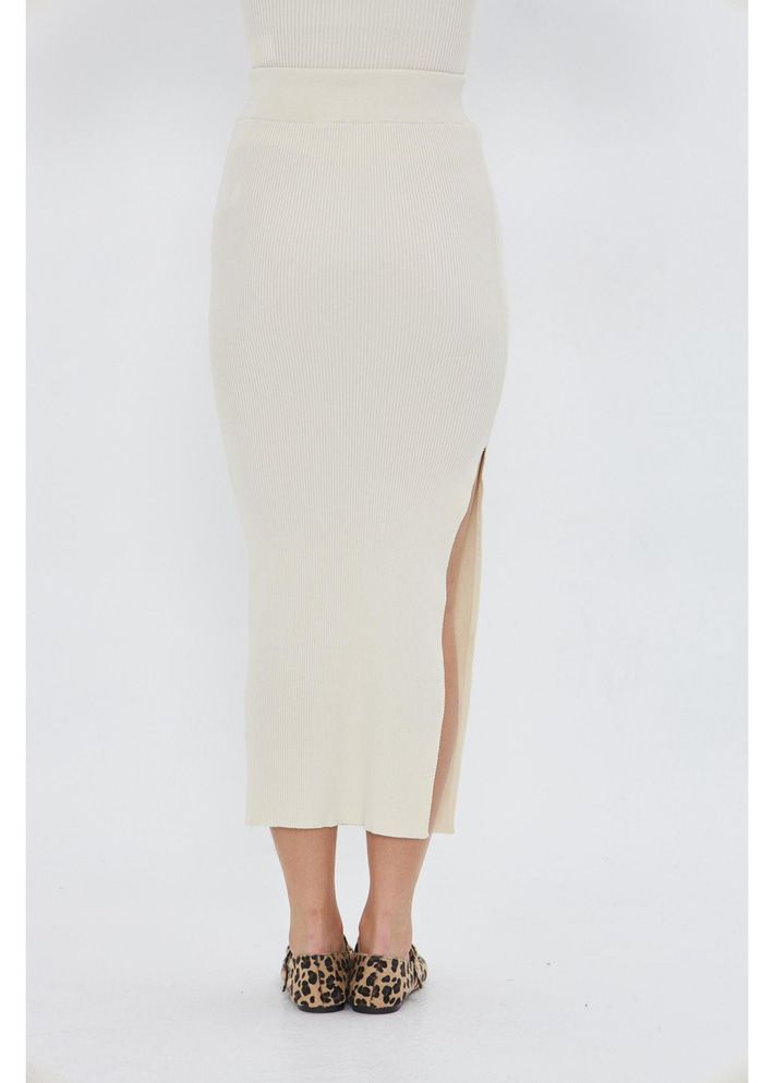 Yırtmaç Detaylı Triko Etek 