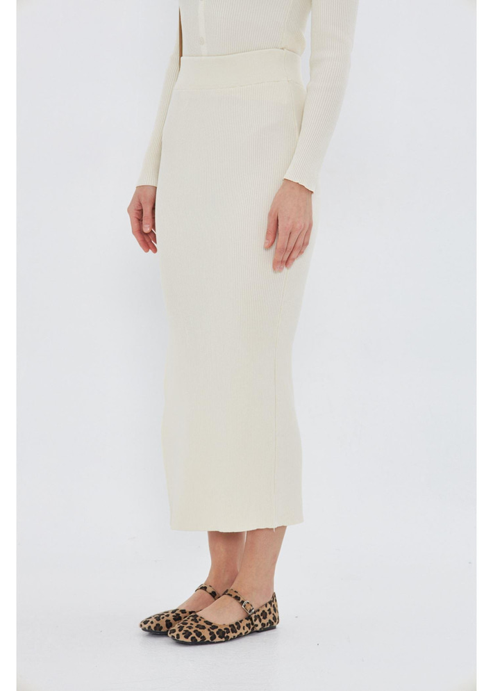 Yırtmaç Detaylı Triko Etek 