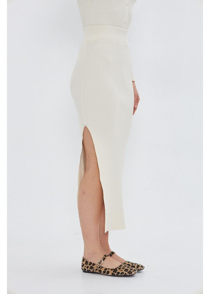 Yırtmaç Detaylı Triko Etek 